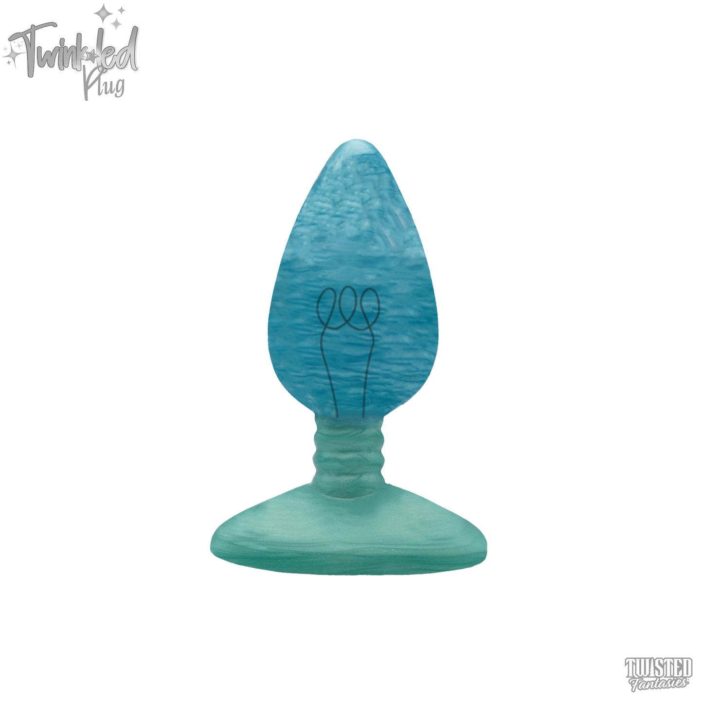 Twinkled Christmas Light Anal Toy in Electric Blue and Persian Green Fade with Wired Design