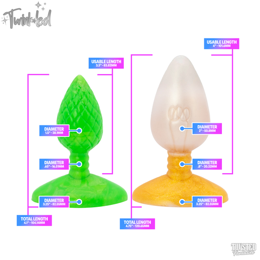 Twinkled Christmas Light Anal Toy Measurements