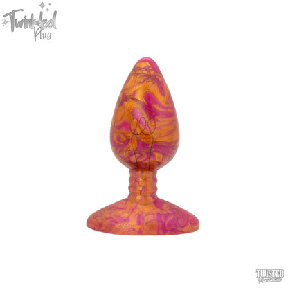 Twinkled Christmas Light Anal Toy in Deep Pink and Copper Marble with Wired Design