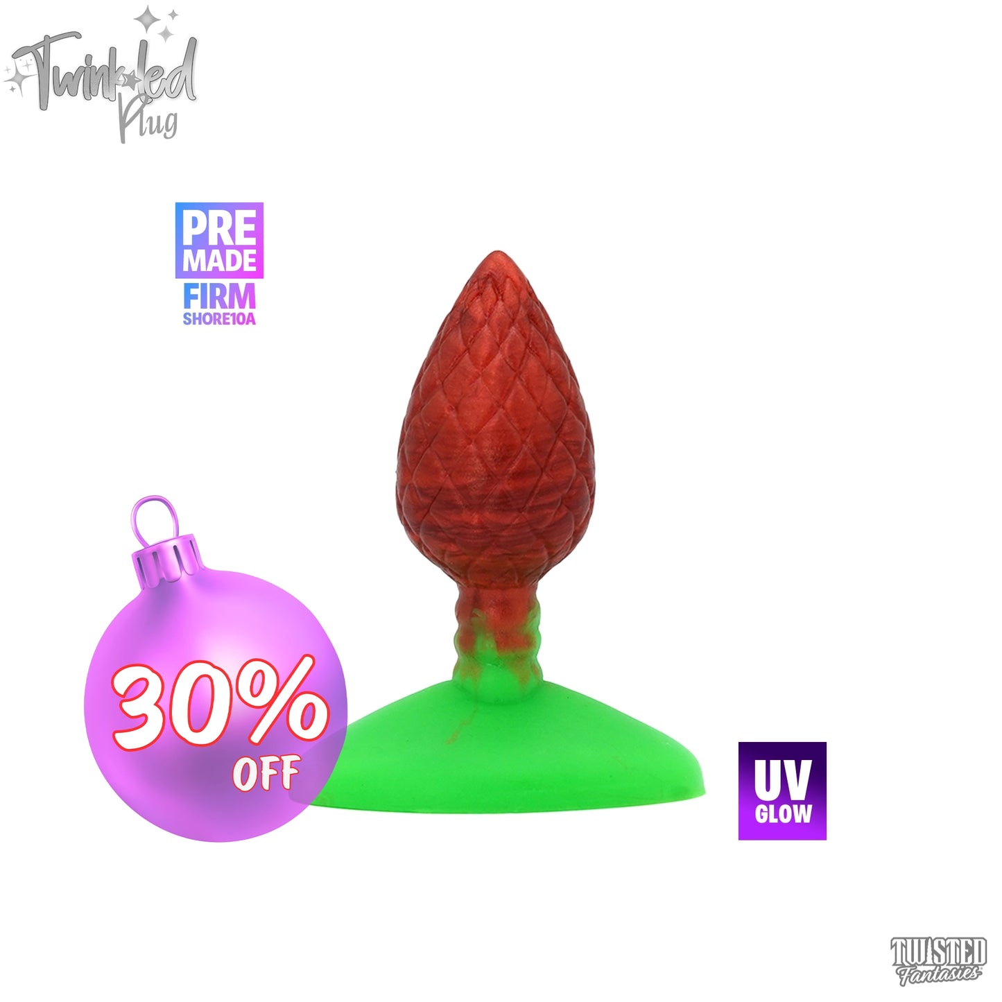 Premade Twinkled the Christmas Light Butt Plug - Firm