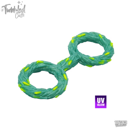 Christmas Lights Silicone Handcuffs UV Yellow Lights Green Wire