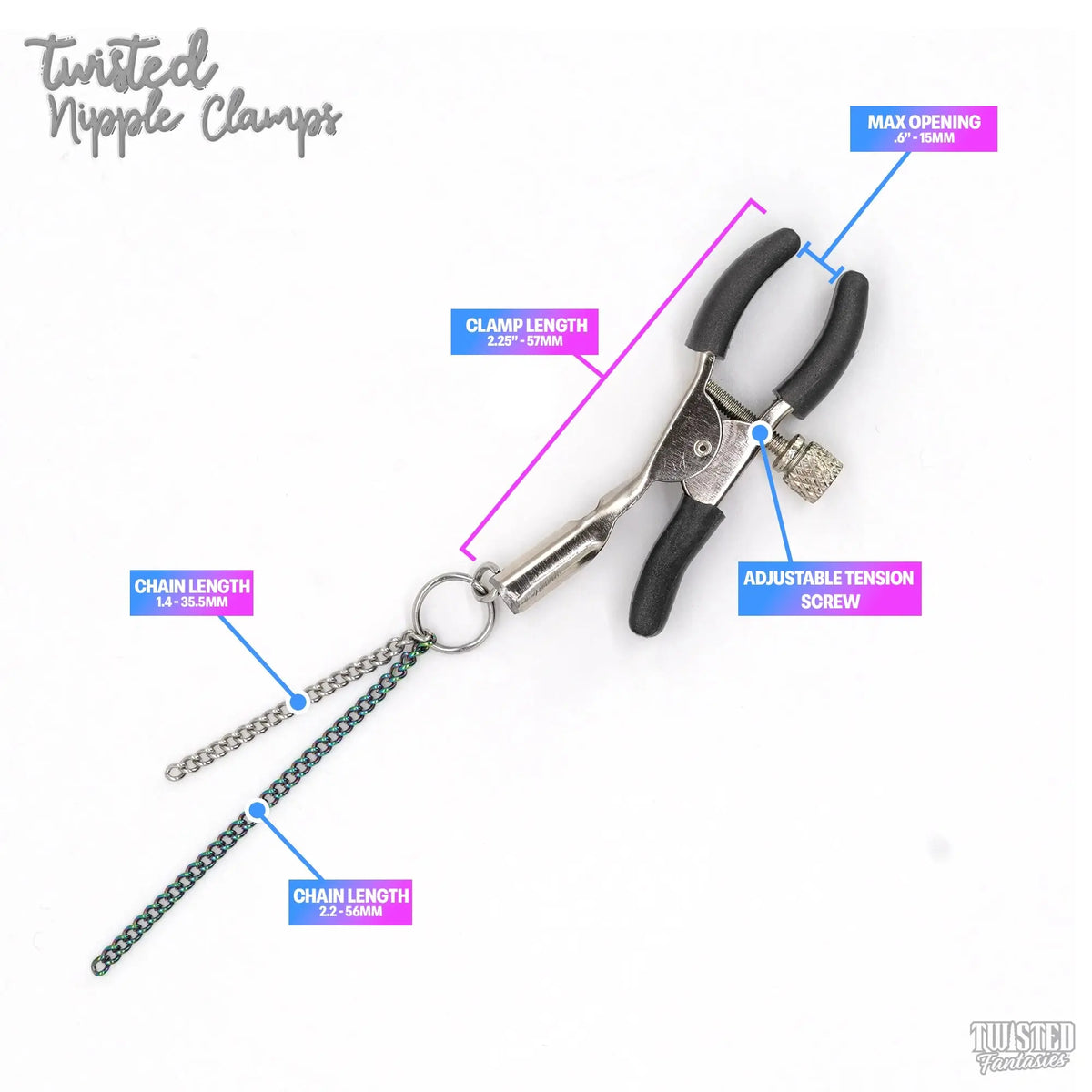 Nipple Clips with Adjustable Screw Measurements