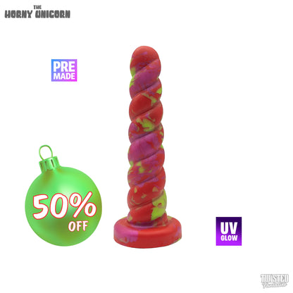 Premade Horny the Unicorn Dildo - Medium - Suction Cup (UV)