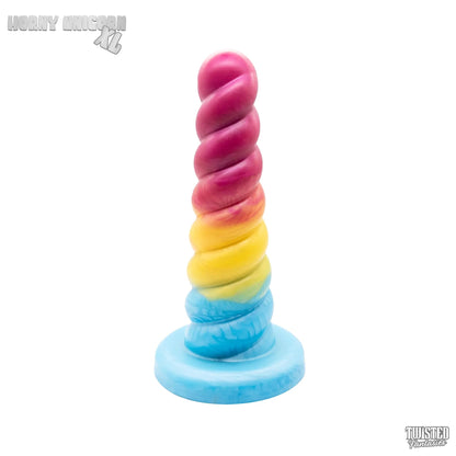 Extra Large Horny Unicorn Horn Dildo Pink, yellow, blue fade