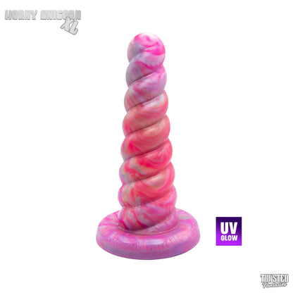 Extra Large Horny Unicorn Horn Dildo uv rainbow marble