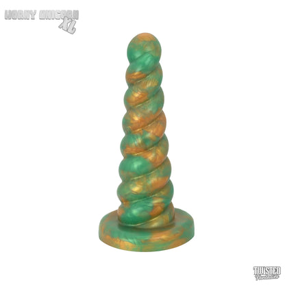 Extra Large Horny Unicorn Horn Dildo green, copper marble