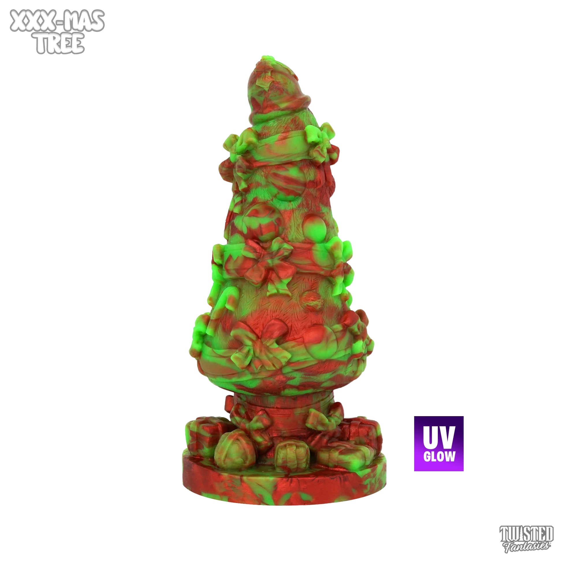 XXX-Mas Christmas Dildo UV Green Burgundy Marble