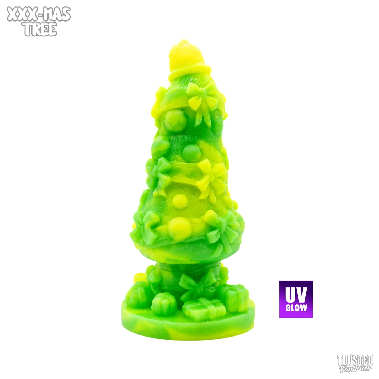 XXX-Mas Christmas Dildo UV Green UV Yellow Marble