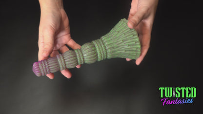 video of the different firmness options for brumhilda witches broom dildo