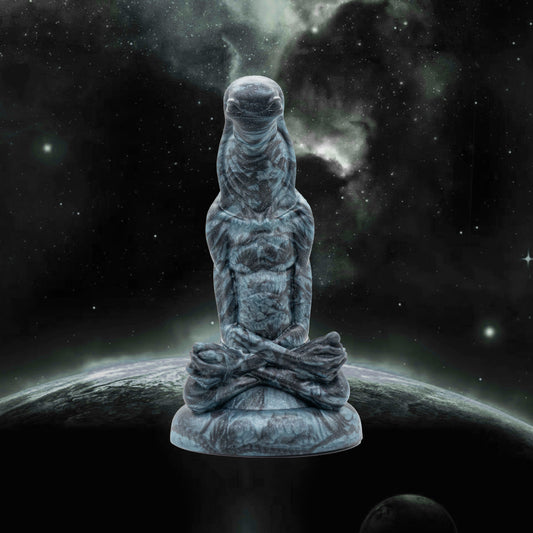 XAEON is an alien dildo. This alien dildo is shaped like a tall grey alien, the head is round and curved, with a gently ribbed spine. This monster dildo is filled with texture for an out-of-this-world experience. 